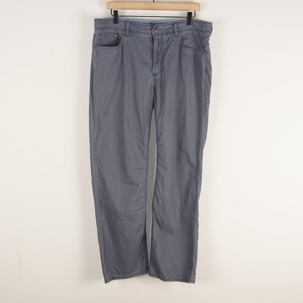 LL Bean Lakewashed Stretch Standard Fit Straight Gray Chino Pants Mens 35 x 30
